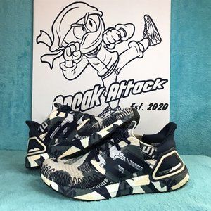 Adidas Women's Ultra Boost 20 Geometric Pattern "Collegiate Navy" Size 8.5